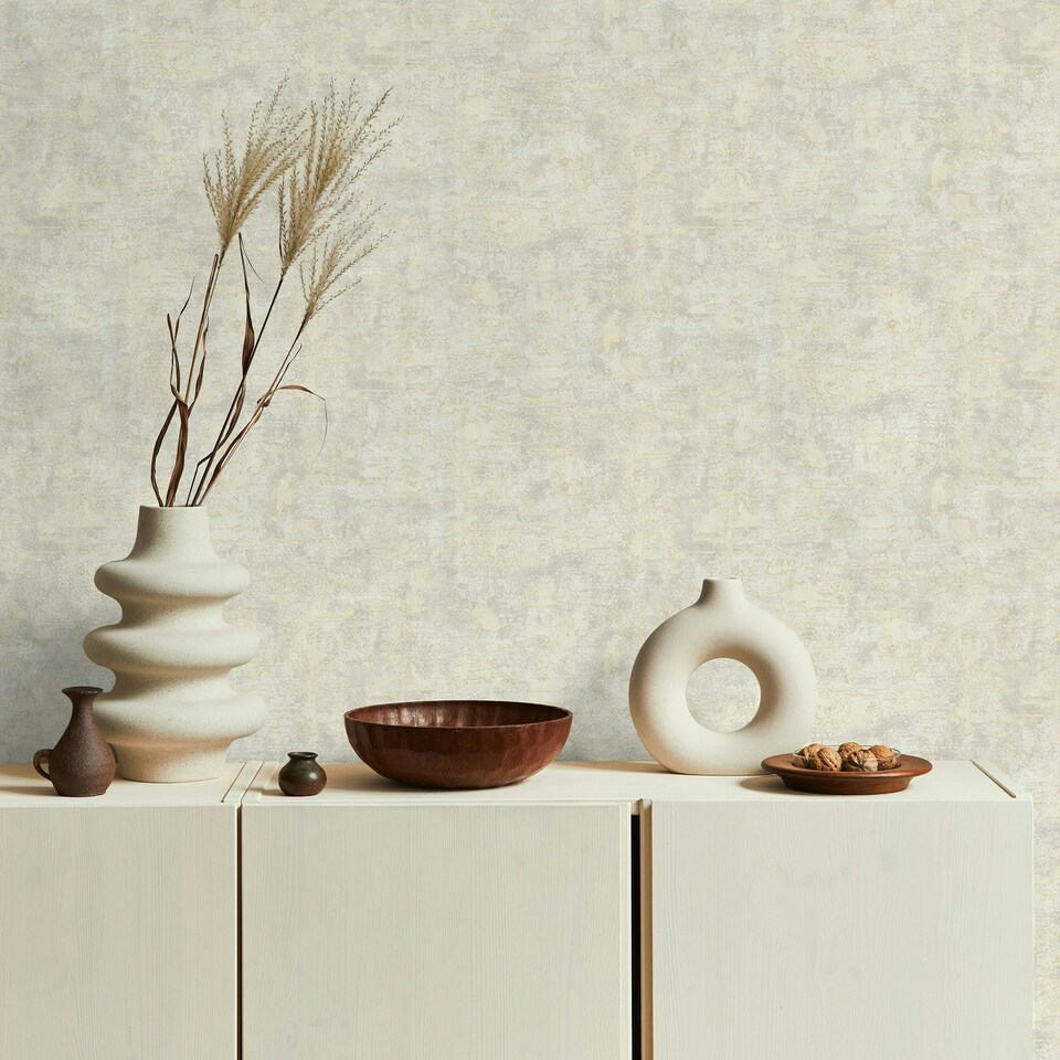 image 1 of Boutique Ornamental Texture Pale Gold Wallpaper Gold | Gold