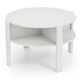 image 9 of COSTWAY 2-Tier Round Coffee Table Tea Cocktail Table White White
