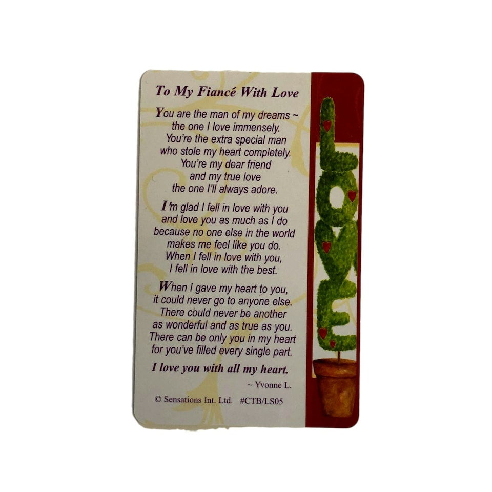 image 1 of Sentimental Keepsake Wallet / Purse Card To my Fiance with Love