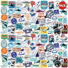 Shark Week Deluxe Stickers (Pack of 100) - Multicoloured - One Size