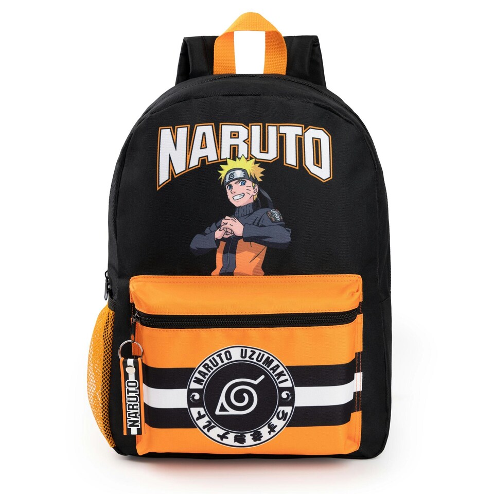 Naruto: Shippuden Hokage Printed Backpack - Black/Orange - One Size