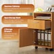 image 3 of HOMCOM 60cm Filing Cabinet with Drawer, Open Shelf, Metal Handles and 4 Wheels, Office Home Organiser Mobile Printer, Natural Wood Finish