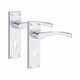 image 2 of Golden Grace Victorian Scroll Astrid Door Handles Lever Lock in Polished Chrome with 3 Lever Lock Set & 1 Pair of 3" Ball Bearing Hinges Chrome