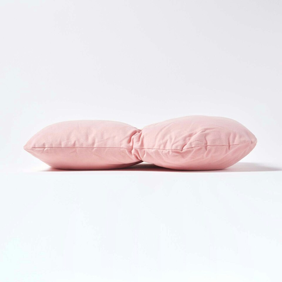 image 1 of Homescapes Pink Cotton Back Support Cushion | Pink