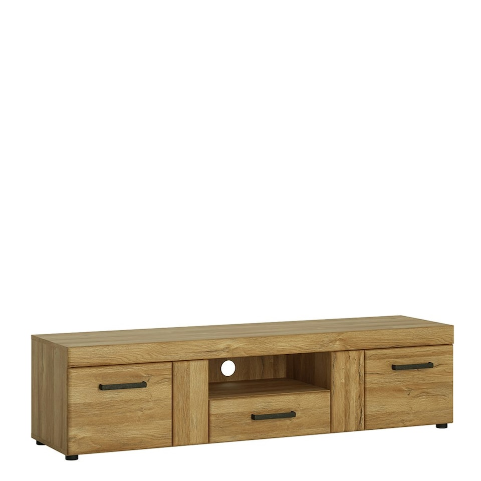 image 1 of Cortina 2 Door 1 Drawer Wide TV Cabinet in Grandson Oak