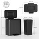 image 7 of HOMCOM 2 x 20L Double Rubbish Bin, Pedal Bin with Soft-Close Lid Black | 40L