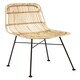 image 4 of Interiors by Premier Natural Rattan Chair with Black Metal Legs, Hand Woven Rattan Dining Chair, Outdoor Rattan Chair for Garden Brown