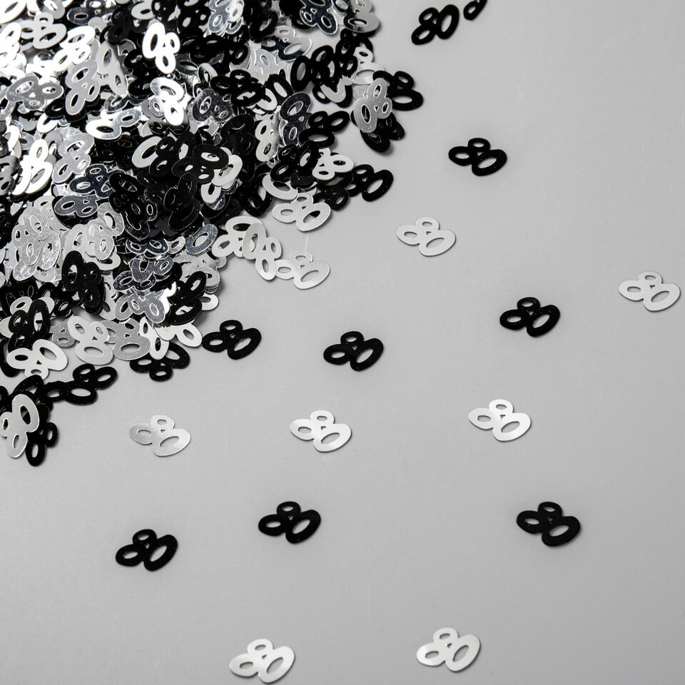 image 1 of 4 x 14g 80th Black Happy Birthday Confetti
