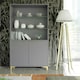 image 3 of Grey Display Cabinet 100cm Ribbed Doors Gold Legs Modern Storage Unit | Grey