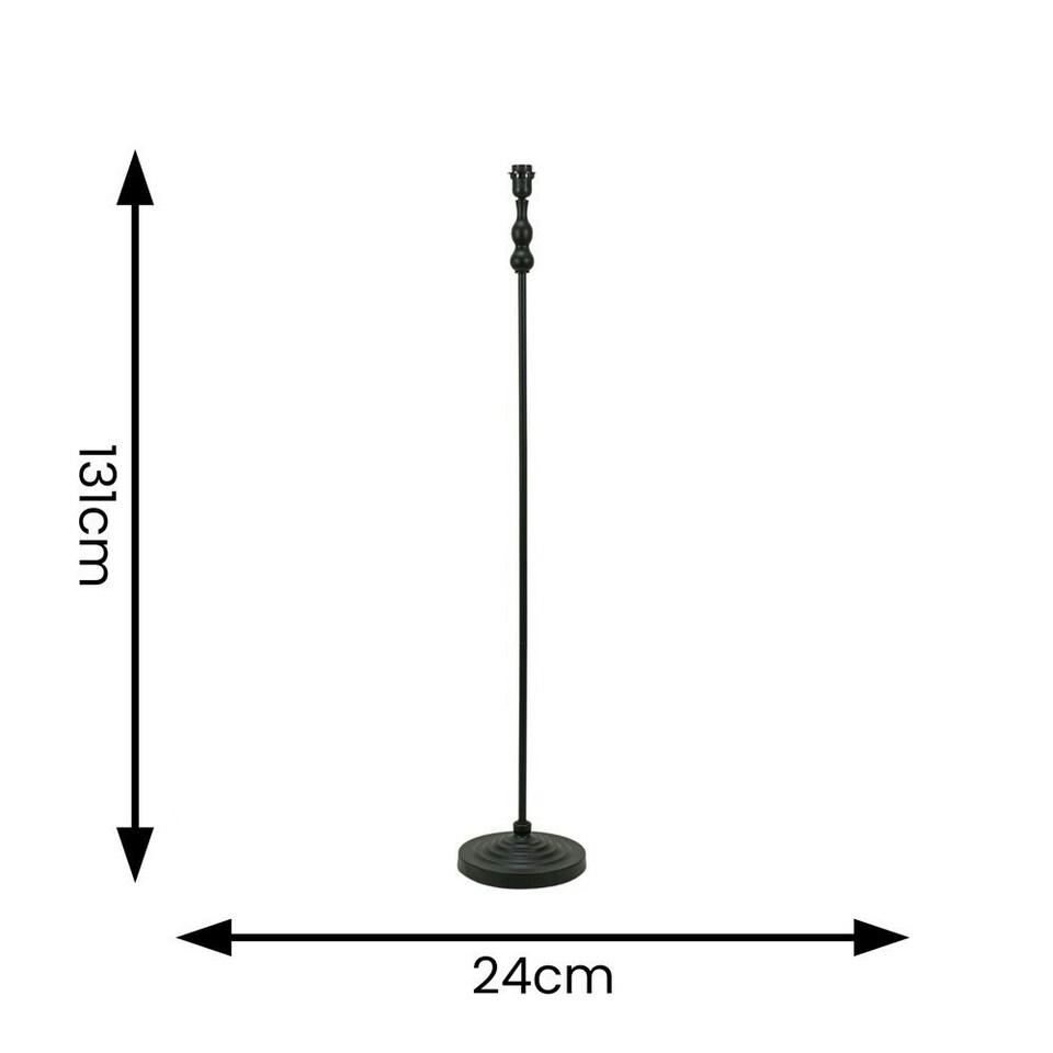 image 1 of ValueLights Maggie Black Metal Candlestick Slim Floor Lamp Base Black