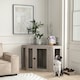 image 2 of PawHut Dog Crate Furniture for Large Dogs w/ Cushion, Door - Walnut Brown
