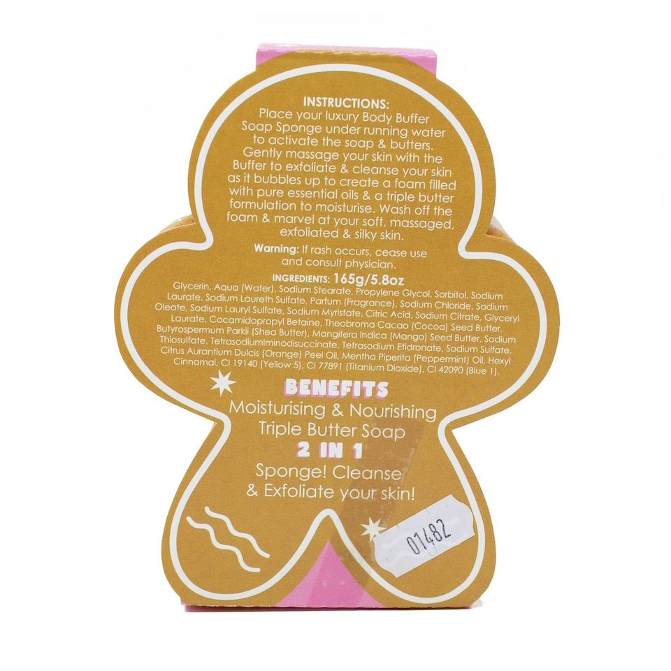 image 1 of Bomb Cosmetics Body Buffer Soap Shower Sponge Gingerbread