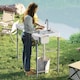 image 2 of Outsunny Folding Fish Cleaning Table Camping Sink Table with Faucet, White | White | White | 108L x 58W x 92H cm