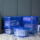 image 2 of Wham Crystal 5 x Multisize Stackable Plastic Storage Boxes with Lids Tint Spectrum Blue Blue
