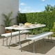 image 4 of Harbour Housewares 4 Person Folding Trestle Bench - 180cm (6ft) - Folding Bench Indoor Bench Outdoor Bench Seat Chair White