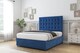 image 3 of Sloomy Alabama Navy Plush Divan Bed Base No Drawers With 54 Inch Floor Standing Headboard | Blue | Navy | Super King | 1