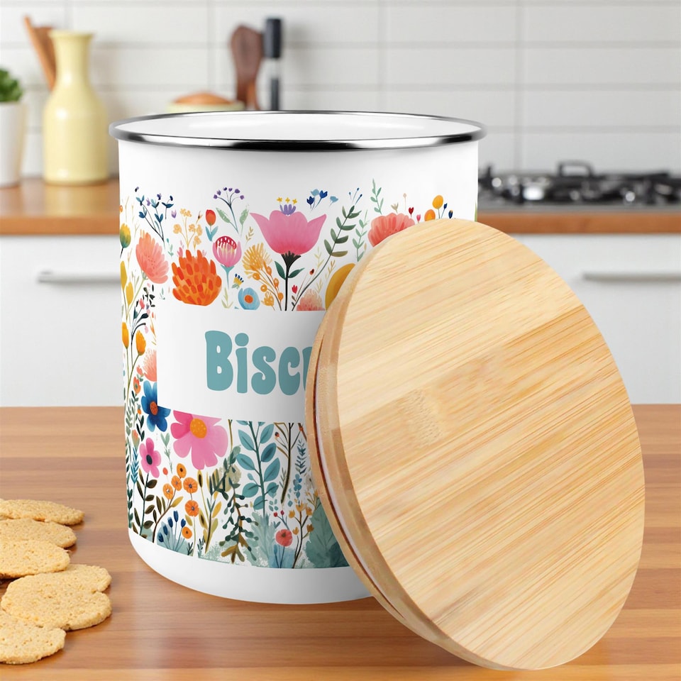 image 1 of Bright Floral Extra Large Biscuit Tin