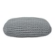 image 1 of Homescapes Grey Square Cotton Knitted Pouffe Floor Cushion