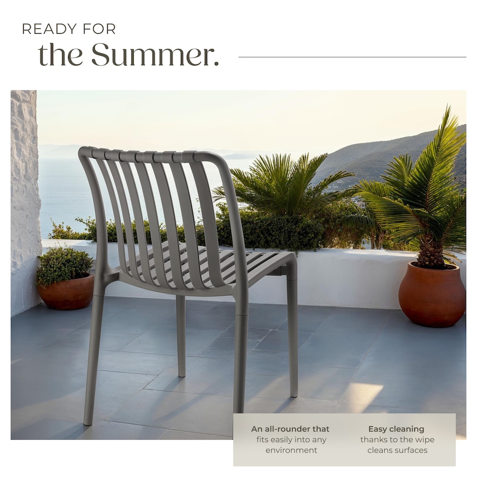image 1 of Garden chairs Alcudia - durable, stackable and weather-resistant | Grey | anthracite | One Size | 2