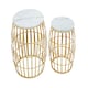 image 2 of Jolie Set Of Two Round Table With White Marble And Gold Frame Gold