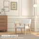image 4 of HOMCOM Accent Chair with Wood Frame Wide Seat Linen Armchair Cream White