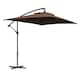 image 1 of Outsunny 3 m Cantilever Parasol with Cross Base, Crank Handle, 6 Ribs, Brown