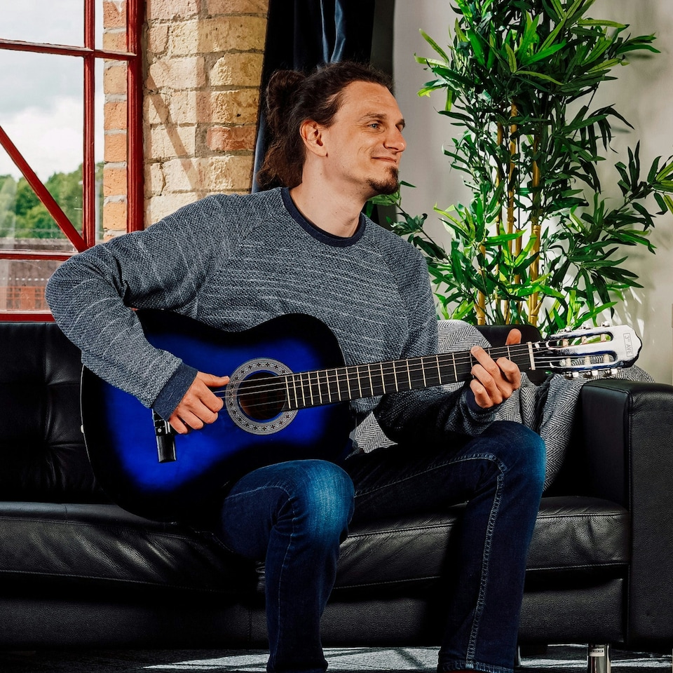 image 1 of 3rd Avenue Full Size Classical Guitar Pack | Blue