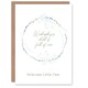 image 1 of Wednesday's Child is Full of Woe Floral Wreath New Baby Card