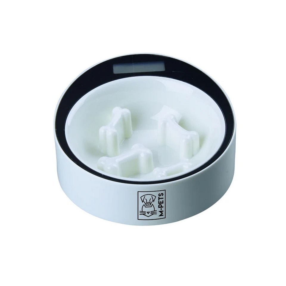 M-Pets Yumi Bone Dog Bowl | White | White/Black | One Size | 1