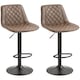 image 1 of HOMCOM Bar Stools Set of 2, Retro Adjustable Kitchen Stool, Swivel PU Leather Upholstered Bar Chairs with Back, Footrest and Steel Base, Brown