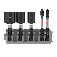 Bosch Pro Impact Screwdriver Bit Set (Pack of 5) | Black | Black | One Size | 1