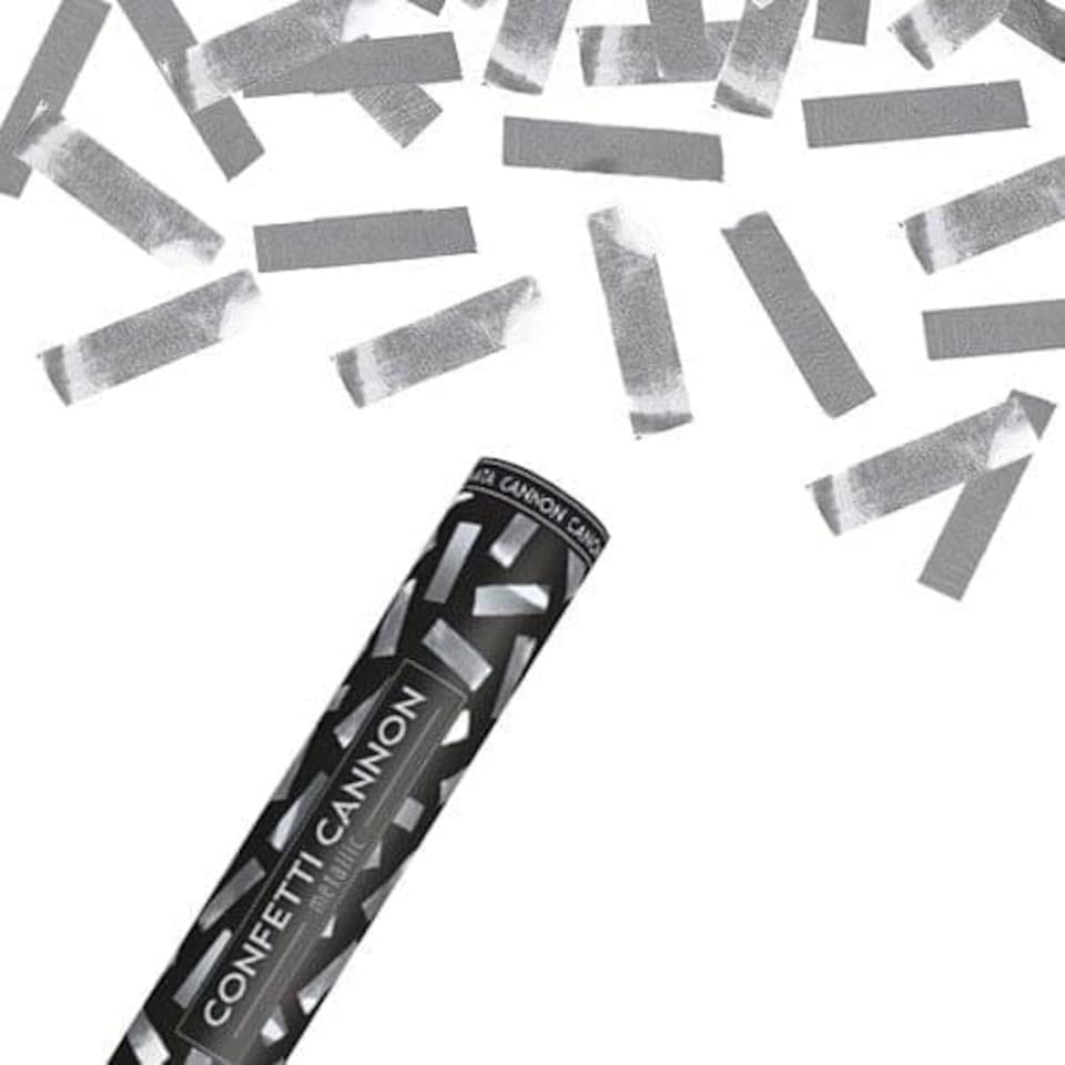 image 1 of Silver Metallic Extra Large Confetti Cannon 80cm