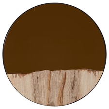 Interiors by Premier Petrified Wood Tile Small Round Mirror Gold