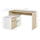 image 7 of HOMCOM L-Shaped Corner Computer Desk Study Table w/ Storage Shelf Drawer Office