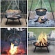 image 3 of Tripod Outdoor Fire Pit BBQ Bowl Round Garden Patio Extra Large Barbecue Grill