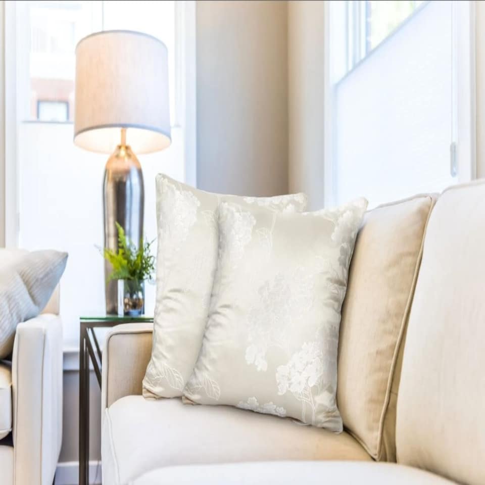 image 1 of English Garden Cushion Cover Cream Cream | Cream