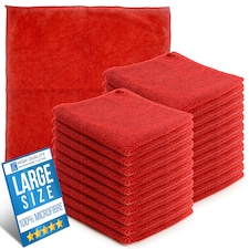 Microfibre Cleaning Cloth 40x40cm Super Absorbent Lint Free Microfiber Cloths Cleaning for Home, Kitchen, Mirrors, Car - Pack of 20