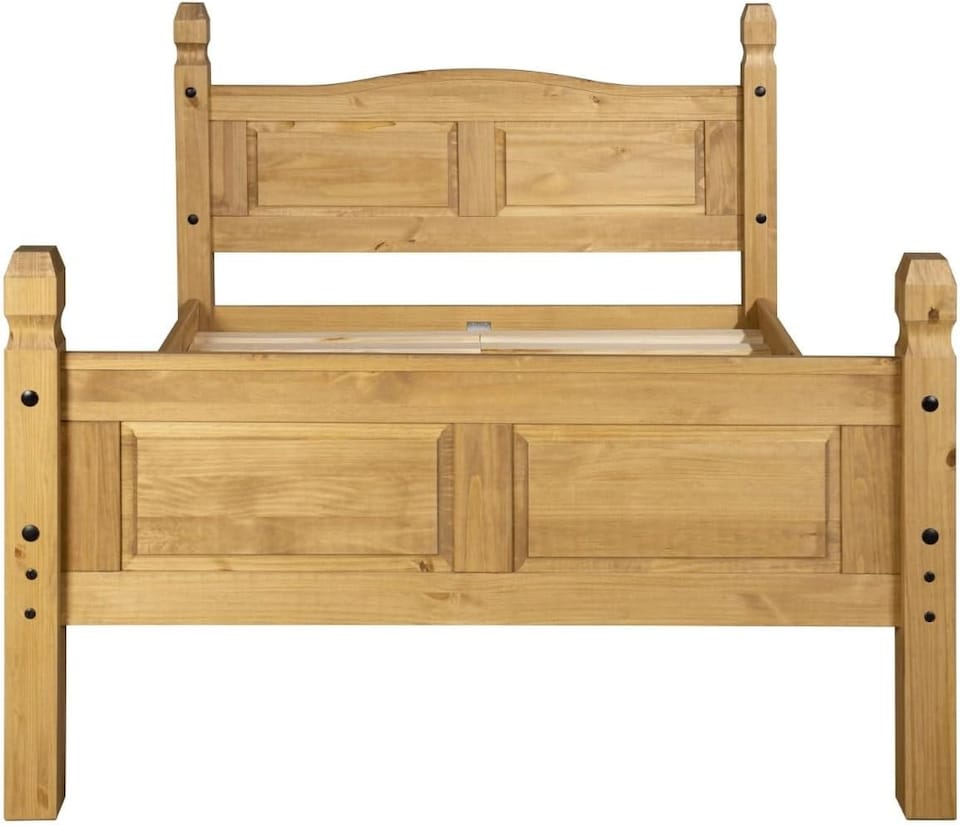 image 1 of Corona Double Bed Frame High Foot End Mexican Solid Pine