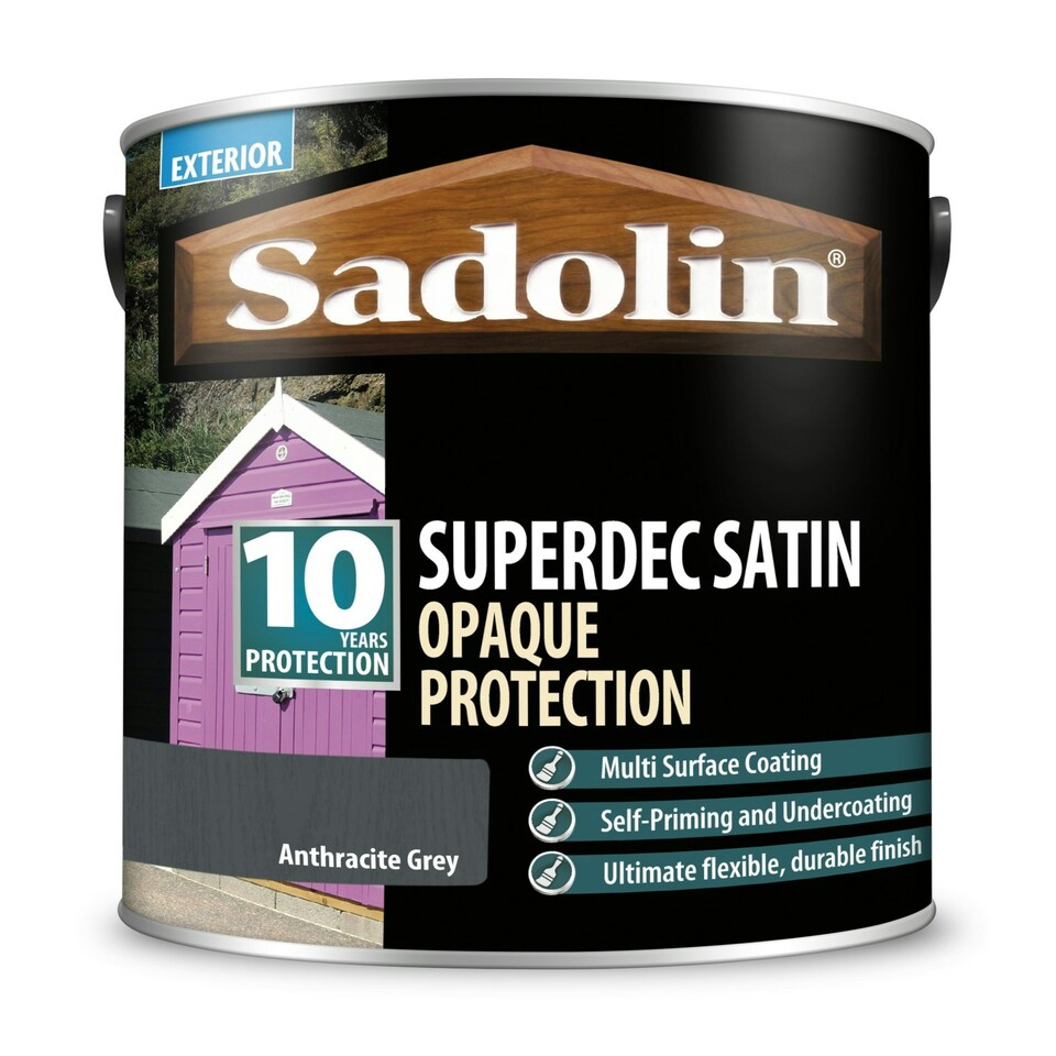 image 1 of Sadolin Superdec Satin 2.5L Anthracite Grey