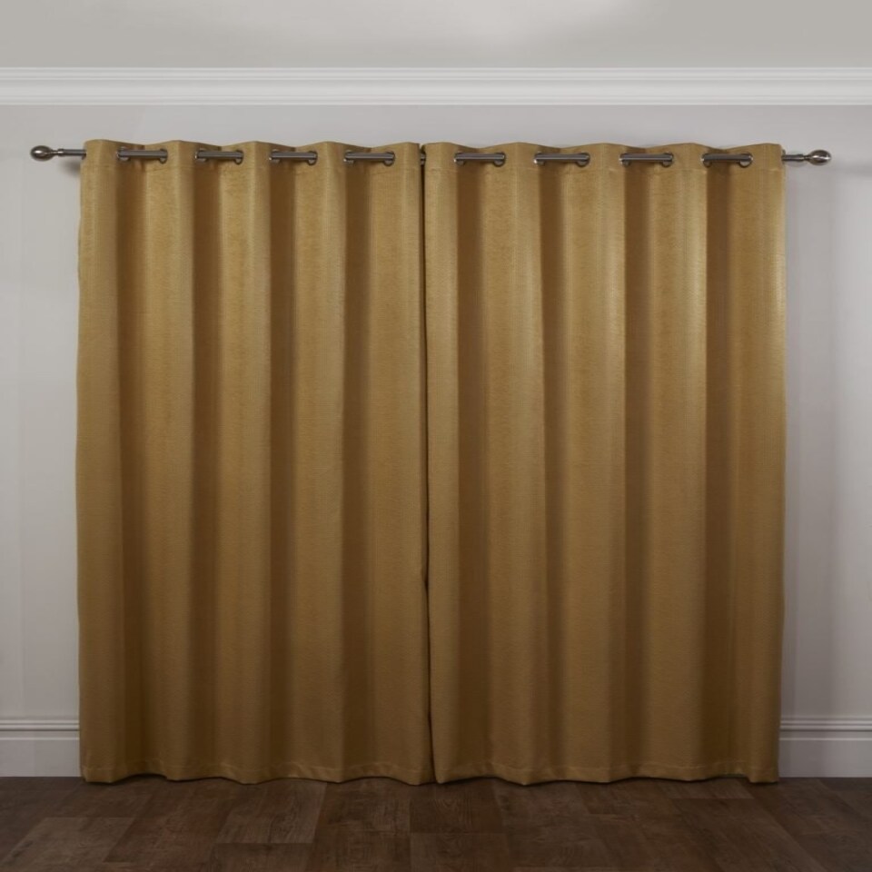 image 1 of Metro Thermal Blackout Eyelet Curtains 116cm x 137cm Ochre | Yellow | Yellow