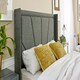 image 4 of Harry Linen King Bed Frame - Charcoal