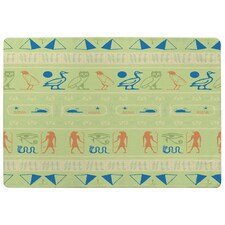 Hieroglyphic egyptian language symbols (Rug) Green | Medium: 80x150cm