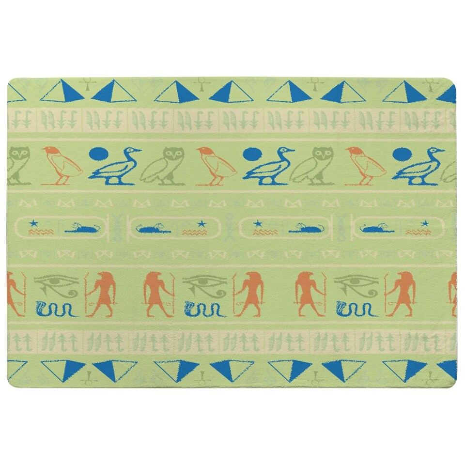 image 1 of Hieroglyphic egyptian language symbols (Rug) Green | Medium: 80x150cm