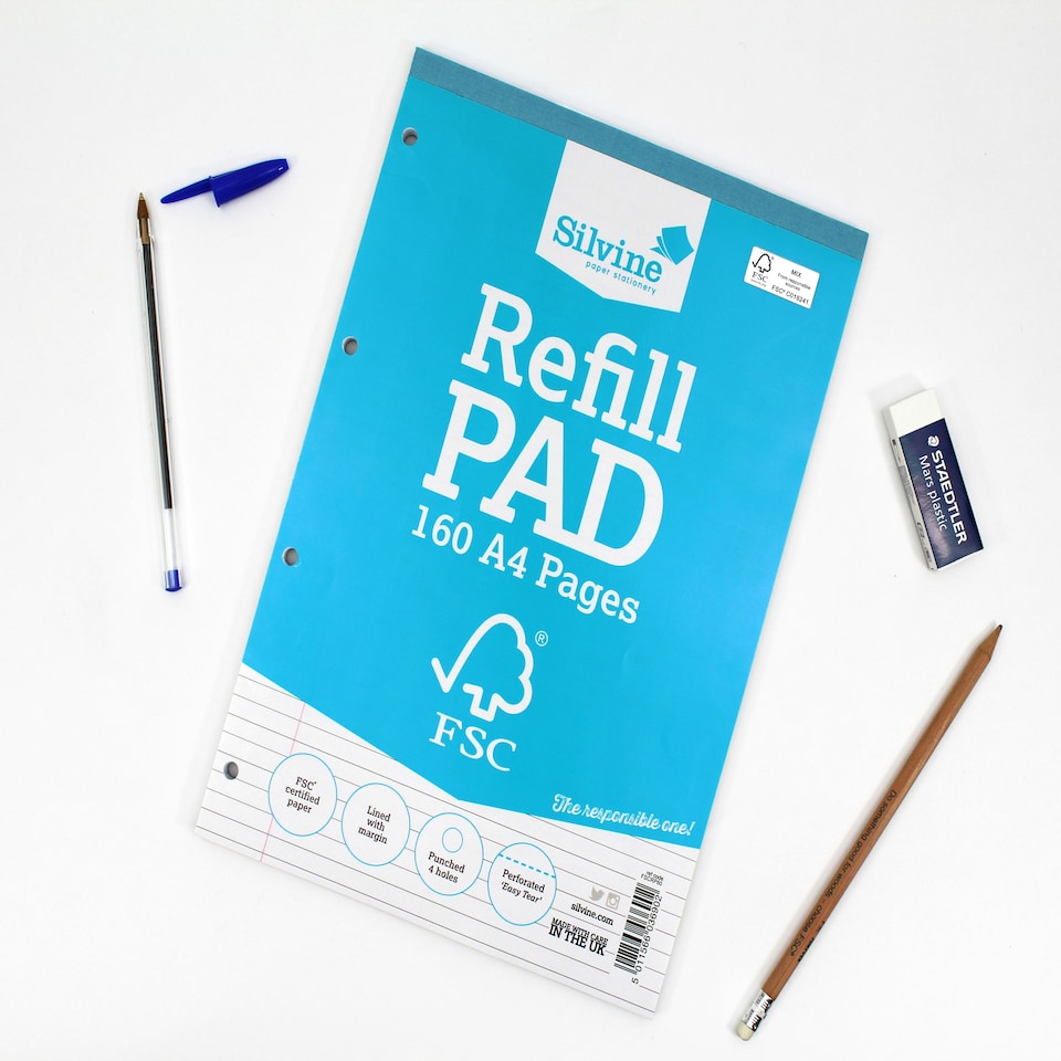 image 1 of A4 FSC Certified Silvine Refill Pad 160 Pages