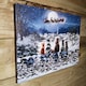 image 6 of 40 x 30cm Snowtime Touch Operated Cats Christmas Fibre Optic Wall Canvas