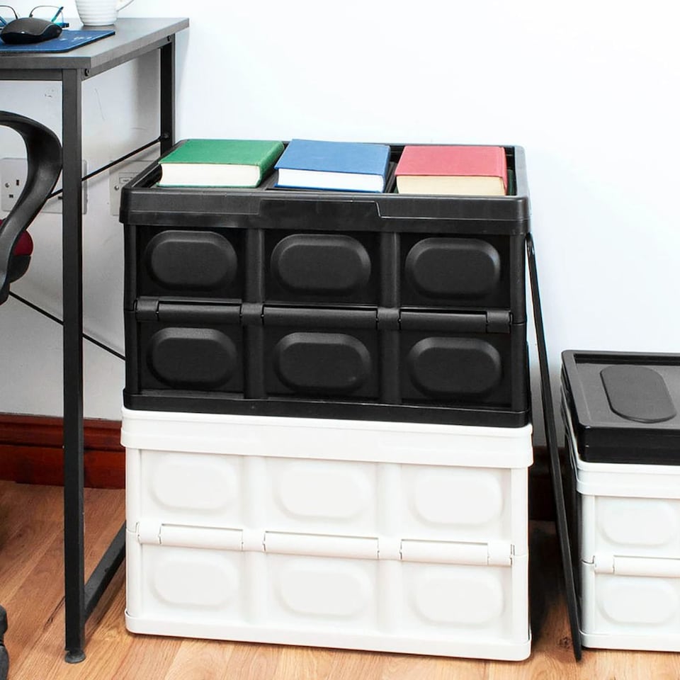 image 1 of TekBox 56L White Folding Storage Box - Set of 5 Boxes