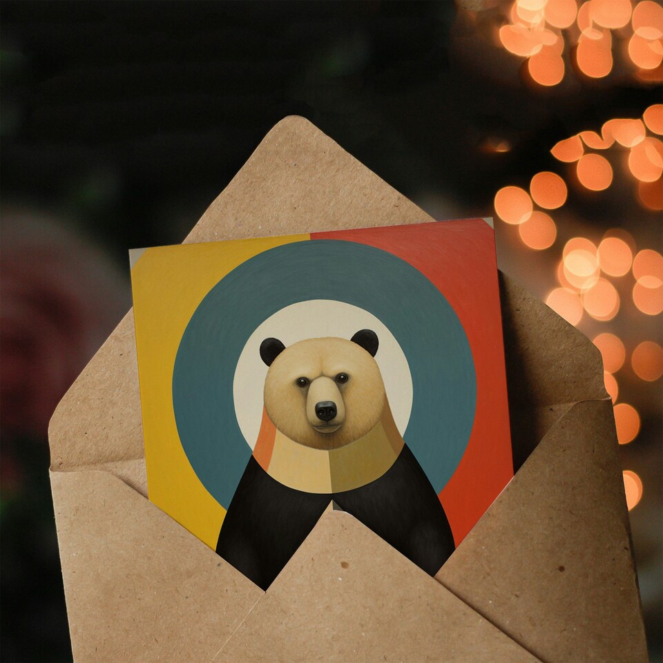 image 1 of Fathers Day Grizzly Bullseye Best Ever Bear Dad Card