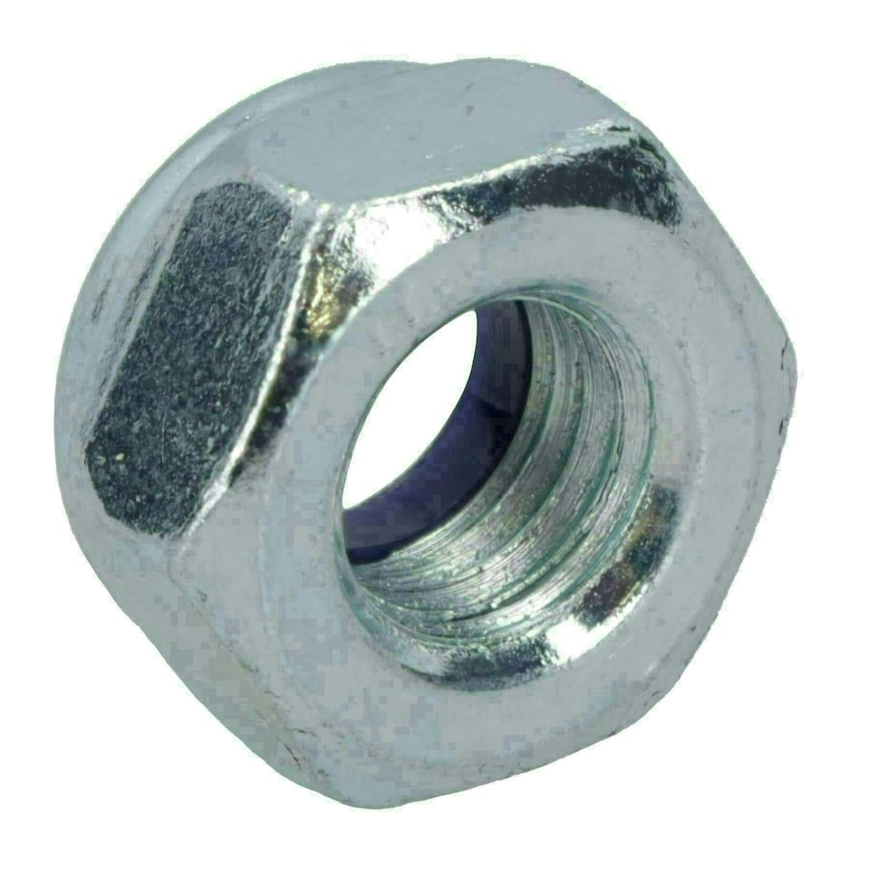 image 1 of M8 x 1.25mm Nyloc Nut Fastener Hexagonal Metric Nuts Grade 8 Zinc Plated 100pk
