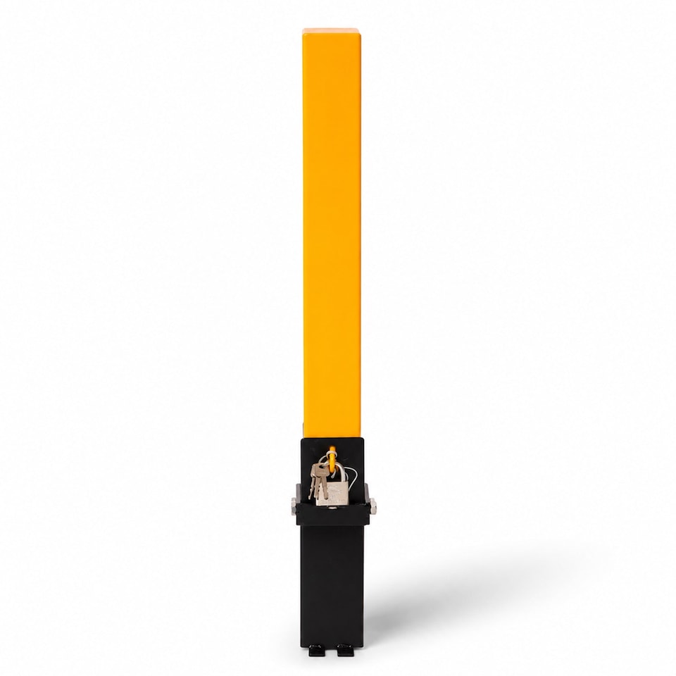 image 1 of Removable Locking Security Post Parking Space Bollard Barrier | Yellow