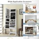 image 9 of COSTWAY Freestanding Jewelry Cabinet Lockable Armoire w/Mirror White